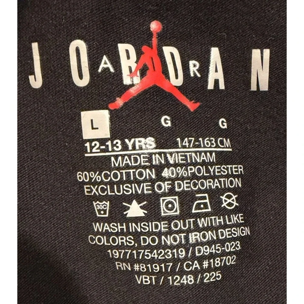 Air Jordan Air Digi Tee Pixel Basketball  T-Shirt Boys Black Size Youth Large